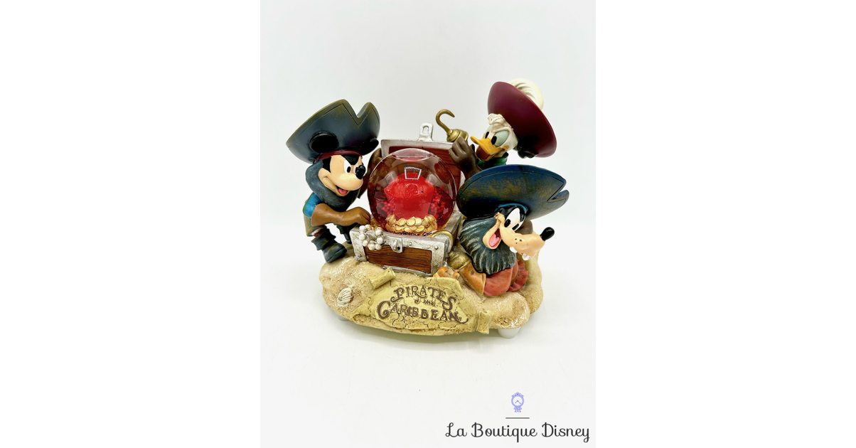 Disney sold Pirates Of The Caribbean Mickey Goofy Donald Duck Snow Globe